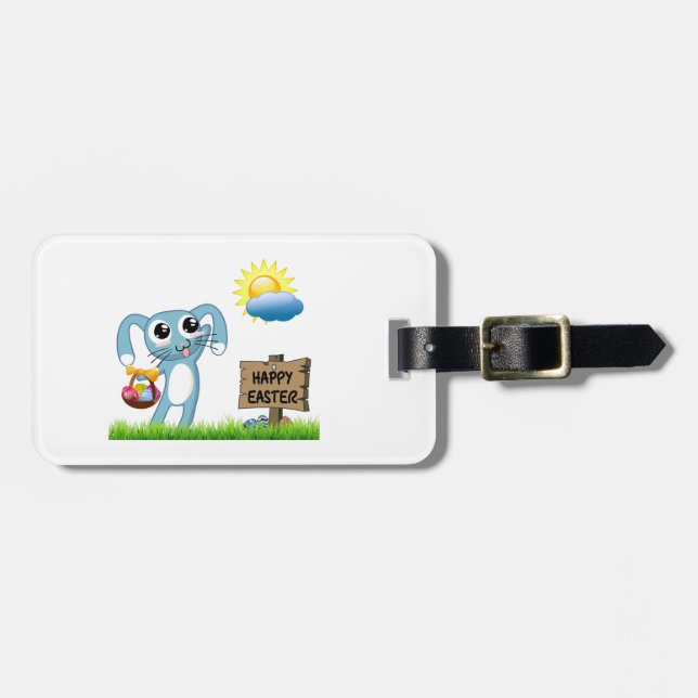 Easter Bunny wishes a Happy Easter Luggage Tag (Front Horizontal)