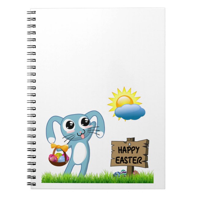 Easter Bunny wishes a Happy Easter Notebook (Front)