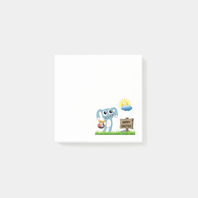 Easter Bunny wishes a Happy Easter Post-it Notes (Front)