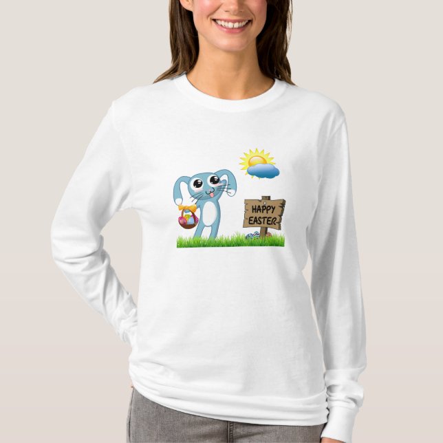 Easter Bunny wishes a Happy Easter T-Shirt (Front)