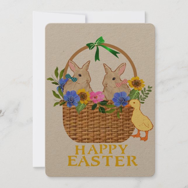 Easter Bunny wishes Holiday Card (Front)