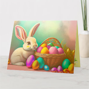 Easter Bunny With Basket Collection Card
