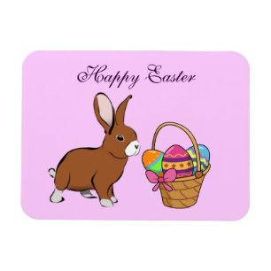 Easter Bunny With Basket Magnet