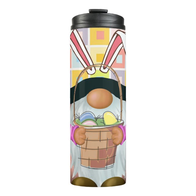 Easter Bunny with Basket  Thermal Tumbler (Front)
