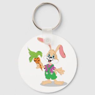 Easter Bunny With Carrot Keychain