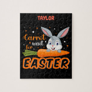 EASTER "BUNNY WITH CARROT" PUZZLE PERSONALIZED.