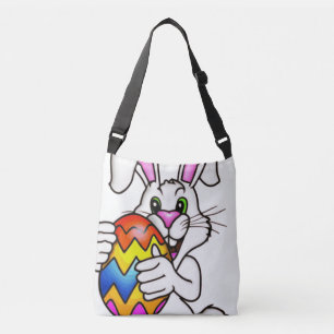 EASTER BUNNY WITH COLORFUL EASTER EGG CROSSBODY BAG