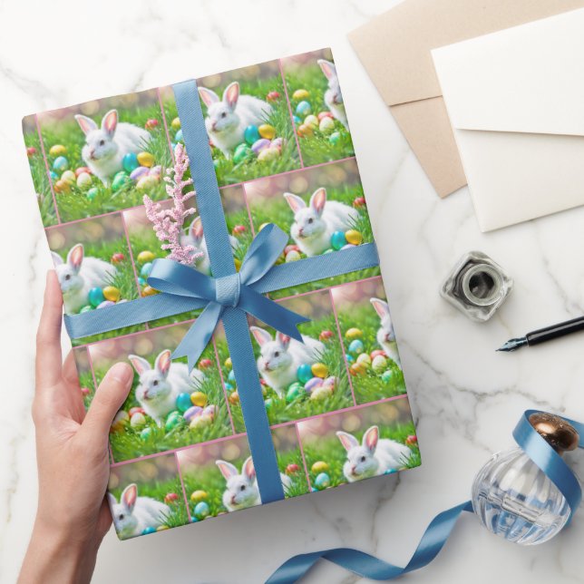 Easter Bunny With Coloured Eggs Wrapping Paper (Gifting)