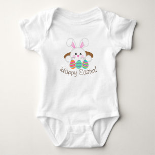 Easter Bunny With Colourful Easter Eggs Baby Bodysuit
