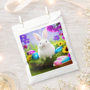 Easter Bunny With Easter Egg Basket Favour Bags