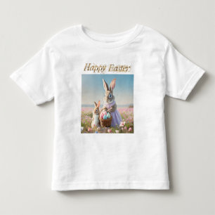 Easter bunny with Easter Eggs Happy Easter Toddler T-Shirt