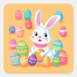 Easter Bunny with Easter Eggs Sticker Sheet
