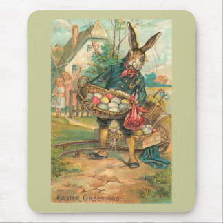 Easter Bunny With Eggs For Children Vintage Mouse Mat
