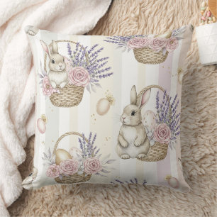 Easter Bunny with Eggs Spring Pastel Pattern (11) Cushion