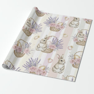 Easter Bunny with Eggs Spring Pastel Pattern (11) Wrapping Paper