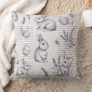 Easter Bunny with Eggs Spring Pastel Pattern (12) Cushion