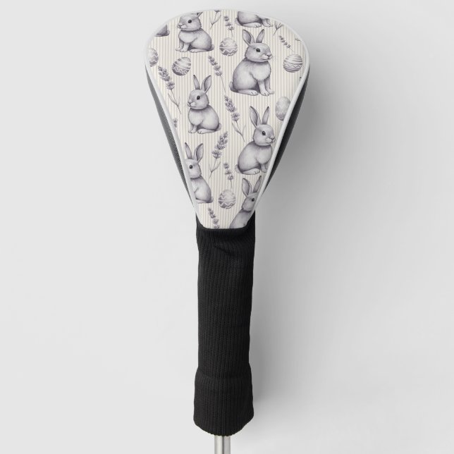 Easter Bunny with Eggs Spring Pastel Pattern (13) Golf Head Cover (Front)