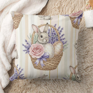 Easter Bunny with Eggs Spring Pastel Pattern (14) Cushion