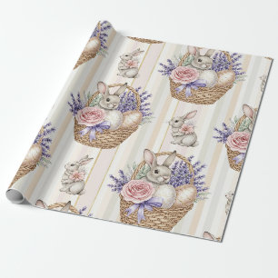Easter Bunny with Eggs Spring Pastel Pattern (14) Wrapping Paper