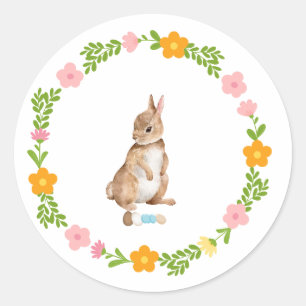 Easter Bunny with Flowers Sticker