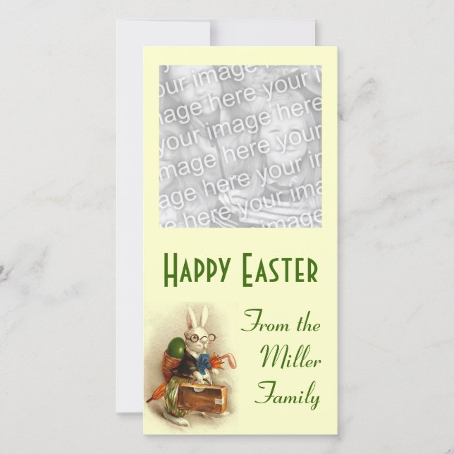 Easter Bunny with Glasses Holiday Card (Front)
