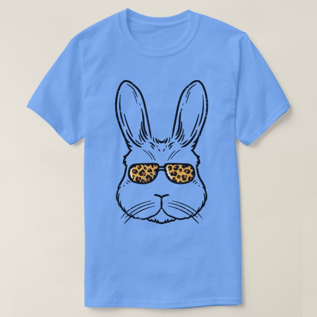 Easter Bunny With Glasses Leopard Cool Rabbit Wome T-Shirt (Design Front)