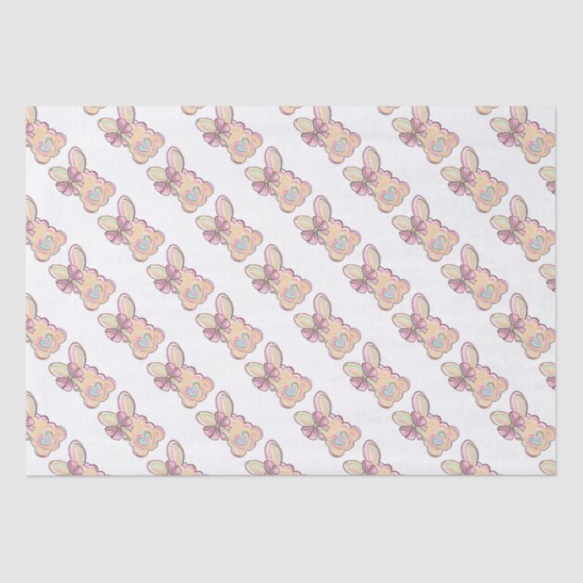 Easter Bunny with Heart and Bow Tissue Paper (Front)