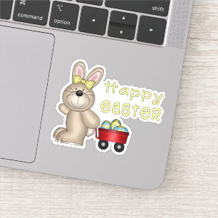 Easter Bunny with Little Red Wagon Contour