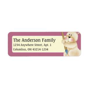 Easter Bunny with Paint Brush Address Labels
