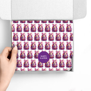 Easter Bunny Wrapping Paper Flat Sheet Set of 3