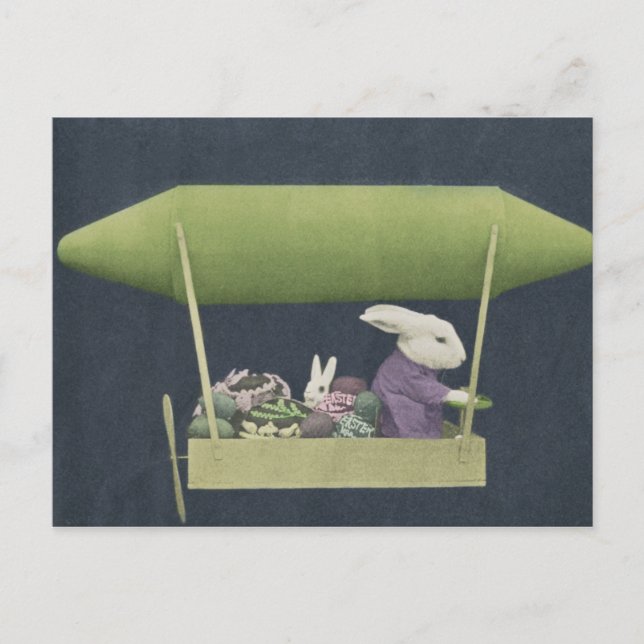 Easter Bunny Zepplin Postcard (Front)