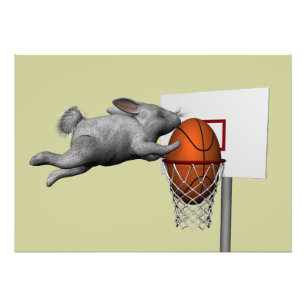 Easter Bunny's Perfect Slam Dunk Photo Print