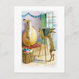 Easter Bunny's Portrait Greeting Postcard