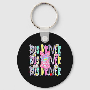 Easter Bus Driver Cute Colourful Spring Shirt Key Ring