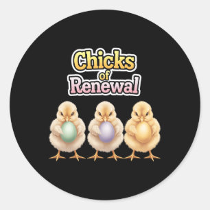 Easter Byby Cute Chicks Of Renewal Classic Round Sticker