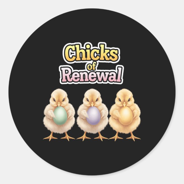 Easter Byby Cute Chicks Of Renewal  Classic Round Sticker (Front)