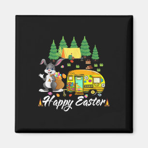 Easter Camping Cute Bunny Eggs Happy Easter Day Magnet
