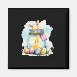 Easter Candles In Decorative Jars Surrounded By Ea Magnet