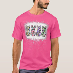Easter Candy Leopard Bleached Bunny Girl Women Eas T-Shirt