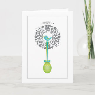 Easter Card, Bird Nest and Egg Holiday Card