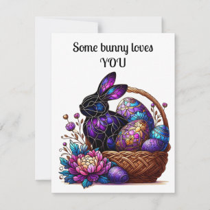Easter Card bright beautiful bunny design