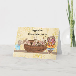Easter Card Bunnies & Bears for Sister & Family
