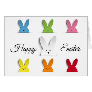 Easter Card - Coloured Bunny's
