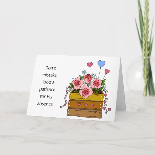 Easter Card, Crate of Roses w/ Deuteronomy Verse Holiday Card (Front)