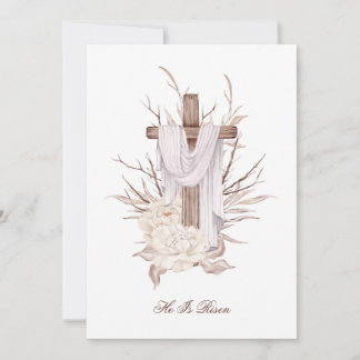 Easter Card Cross He Is Risen