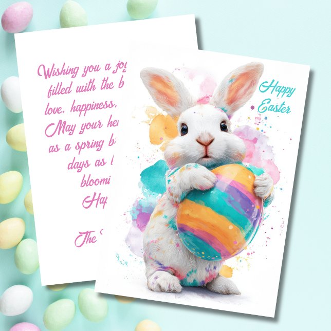 Easter Card cute Easter Bunny with Easter Egg (Creator Uploaded)