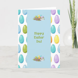 Easter Card for Dad with Colourful Eggs