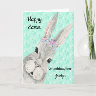 Easter Card for Granddaughter with Bunny