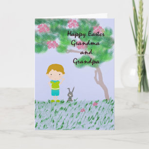 Easter Card for Grandma & Grandpa from Boy
