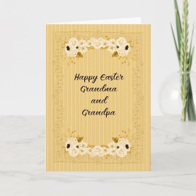 Easter Card for Grandma & Grandpa Gold Coloured (Front)